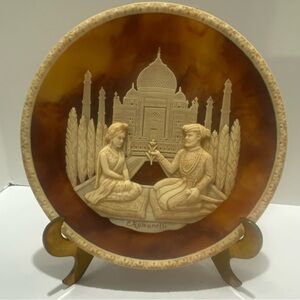 Carl Romanelli Taj Mahal Lovers Incolay Stone Plate Great Romances of History